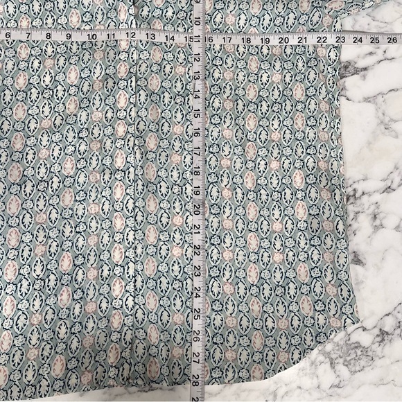 NWT Lafayette 148 Scottie Decorative Crepe Viscose Silk Blouse Button Up Large - Picture 7 of 12